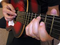 Close-up of guitarist